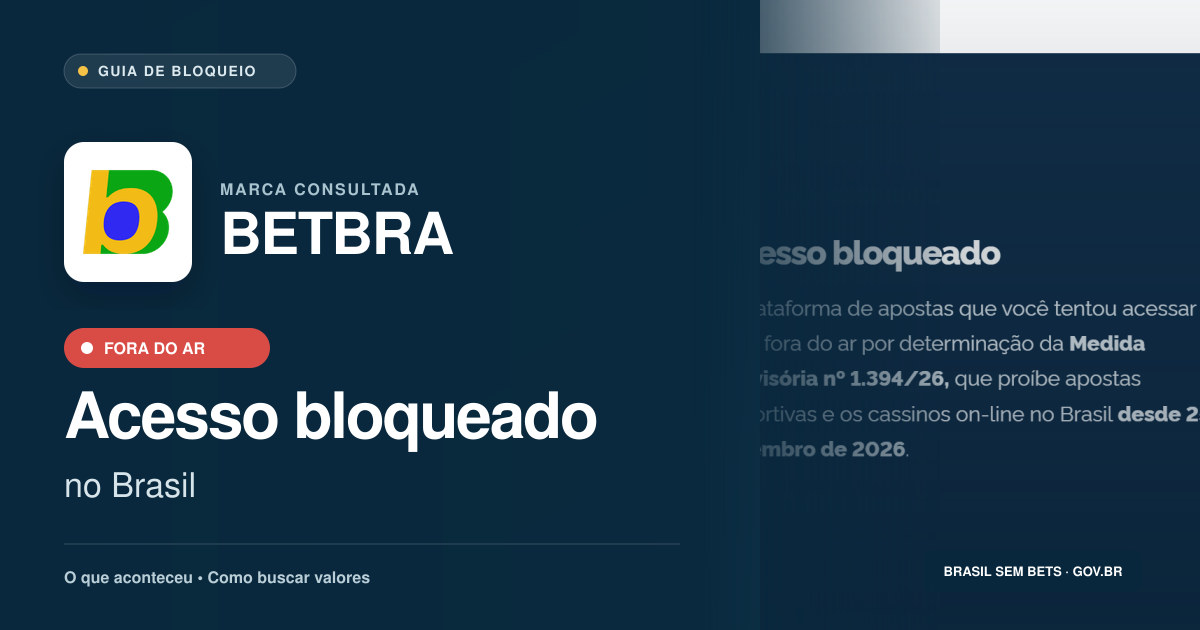 BETBRA: acesso bloqueado no Brasil e orientações para buscar valores