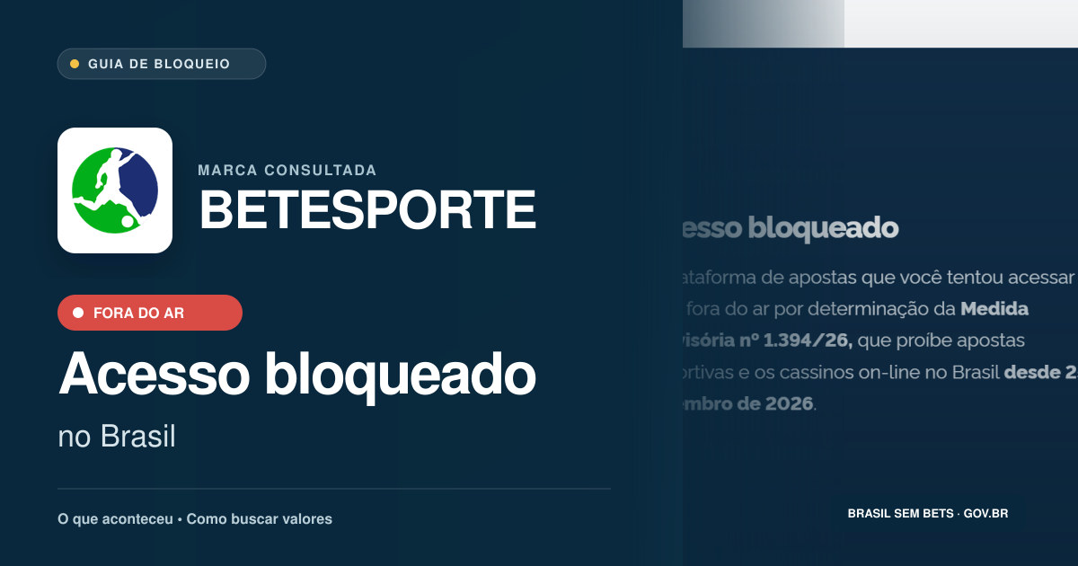 BETESPORTE: acesso bloqueado no Brasil e orientações para buscar valores