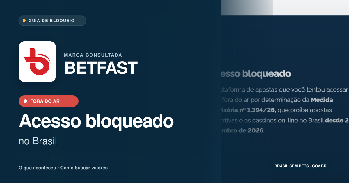 BETFAST: acesso bloqueado no Brasil e orientações para buscar valores