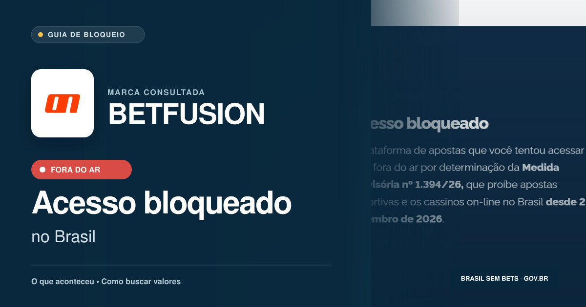 BETFUSION: acesso bloqueado no Brasil e orientações para buscar valores