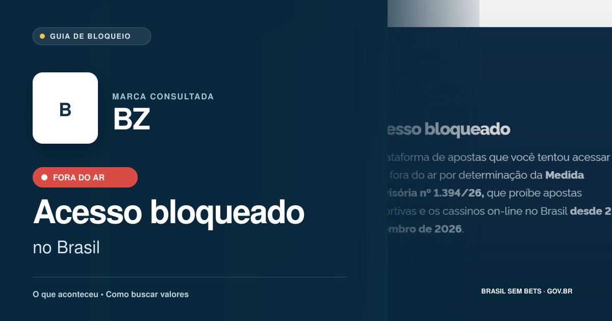 BZ: acesso bloqueado no Brasil e orientações para buscar valores