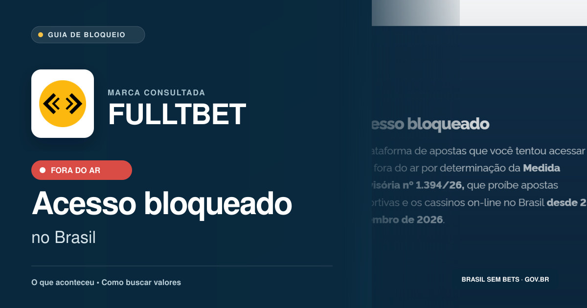 FULLTBET: acesso bloqueado no Brasil e orientações para buscar valores