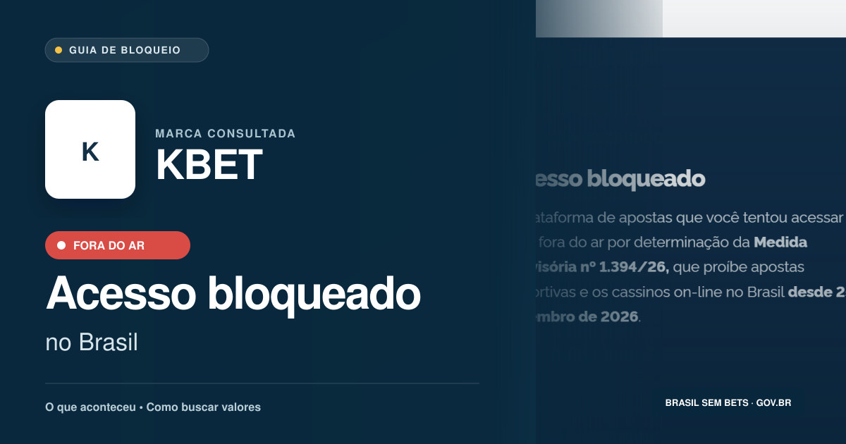 KBET: acesso bloqueado no Brasil e orientações para buscar valores