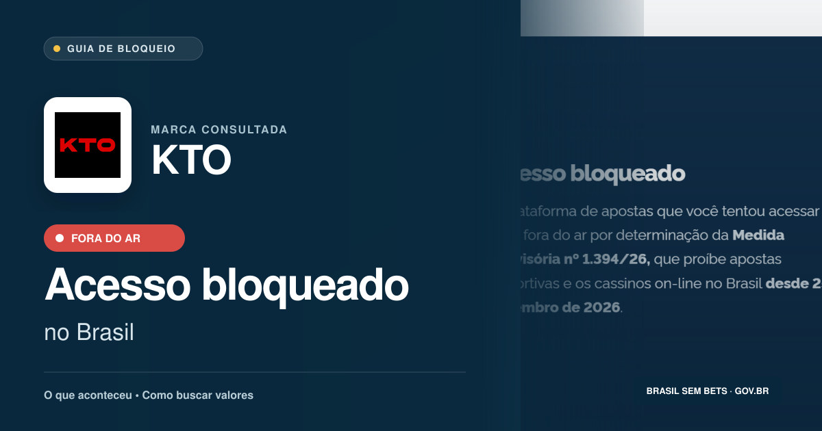 KTO: acesso bloqueado no Brasil e orientações para buscar valores