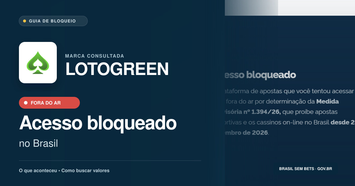 LOTOGREEN: acesso bloqueado no Brasil e orientações para buscar valores