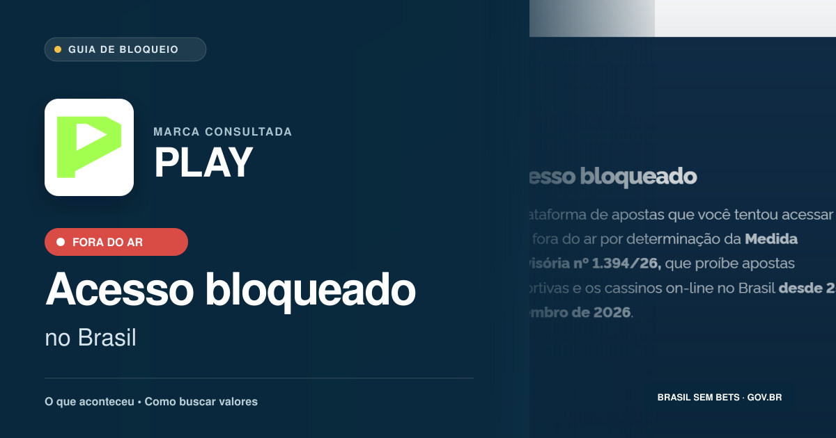 PLAY: acesso bloqueado no Brasil e orientações para buscar valores