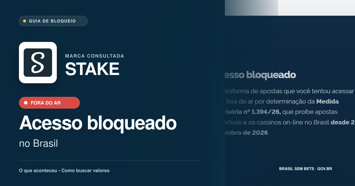 STAKE: acesso bloqueado no Brasil e orientações para buscar valores